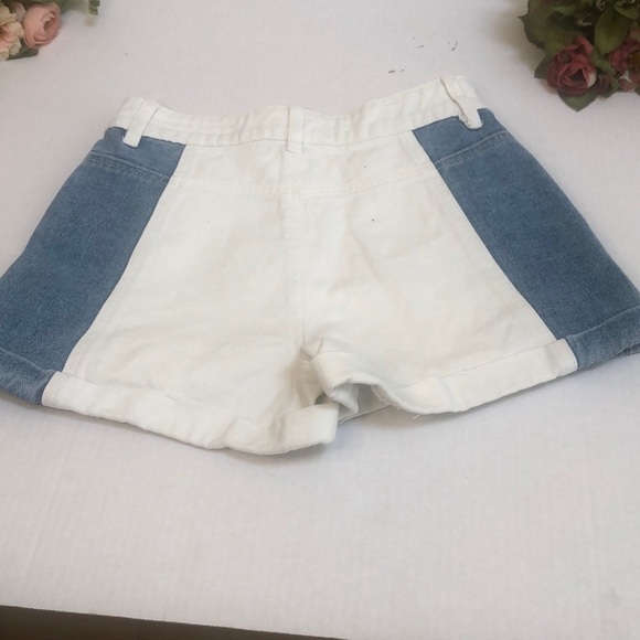 PacSun Women’s Color block High Waist 5 Button Fly Denim Jean Mom Shorts Sz 24 - Picture 5 of 13